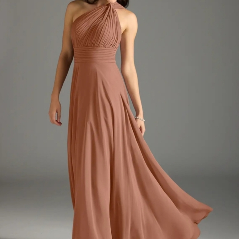 Elegant One-Shoulder Pink Dress